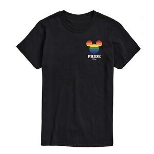 NEW! Disney Pride Collection Black Rainbow Tee Shirt SZ M